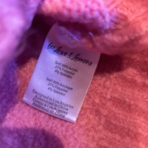 NWT FOR LOVE & LEMONS carly open back sweater in pink size XL-2X - Picture 10 of 15